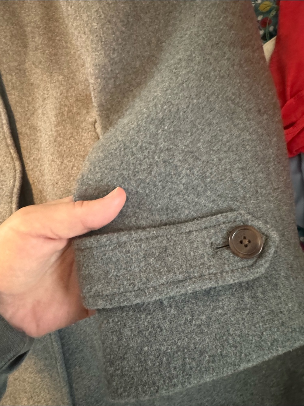 Women’s Gray Wool Blend Driving Coat - Picture 10 of 13